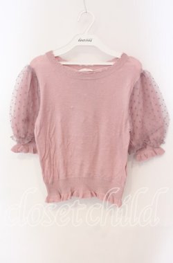 画像1: LIZ LISA / ドットニットトップス  ピンク O-25-08-30-093-LO-TO-OW-OS