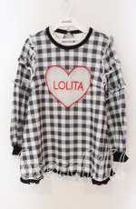 画像1: Swankiss / Loli Message Tunic F ふりむきチェック（クロ） O-25-08-30-097-CA-TO-OW-ZT027 (1)