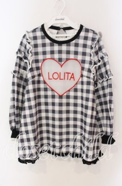 画像1: Swankiss / Loli Message Tunic F ふりむきチェック（クロ） O-25-08-30-097-CA-TO-OW-OS