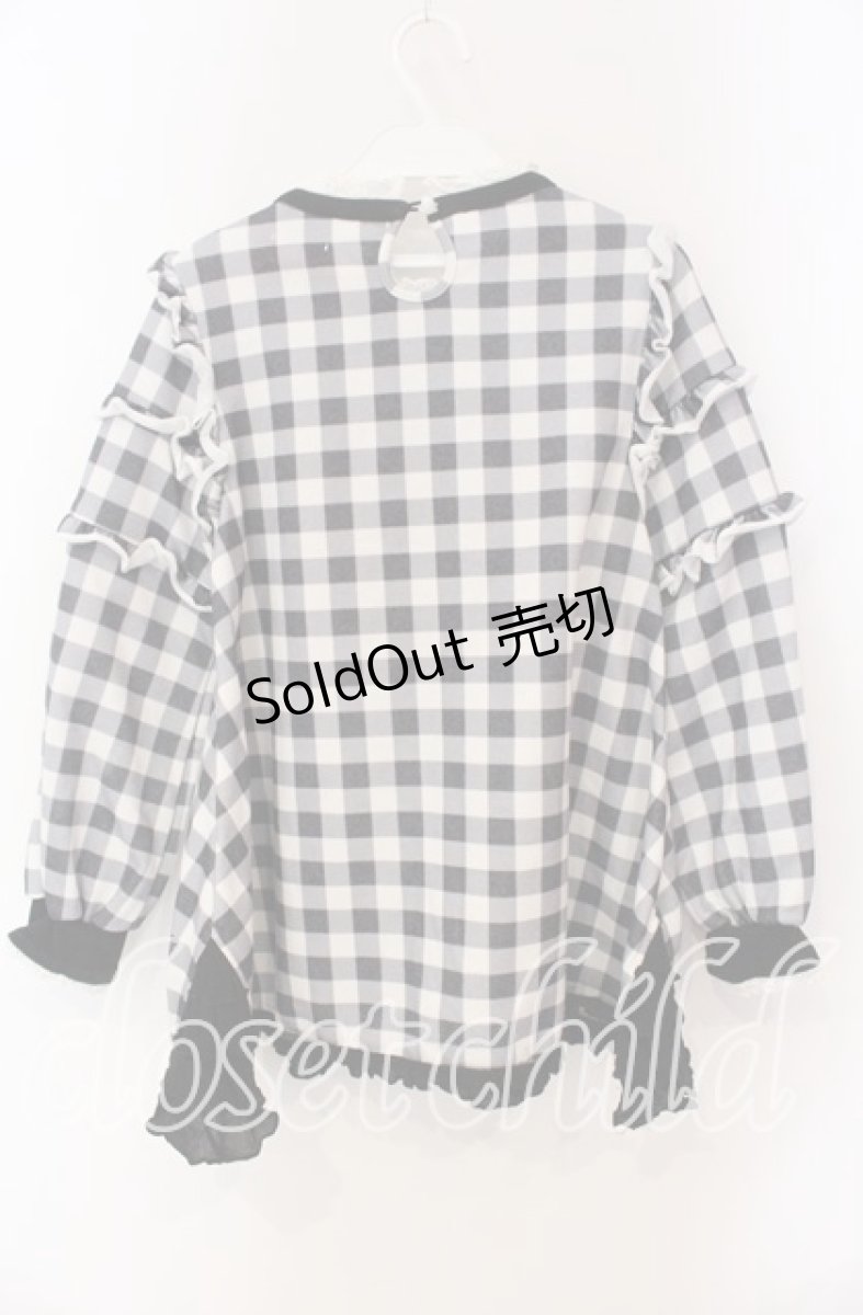 画像2: Swankiss / Loli Message Tunic F ふりむきチェック（クロ） O-25-08-30-097-CA-TO-OW-ZT027 (2)