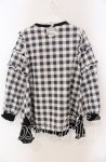 画像2: Swankiss / Loli Message Tunic F ふりむきチェック（クロ） O-25-08-30-097-CA-TO-OW-ZT027 (2)