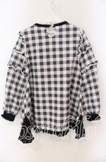 画像2: Swankiss / Loli Message Tunic F ふりむきチェック（クロ） O-25-08-30-097-CA-TO-OW-ZT027 (2)