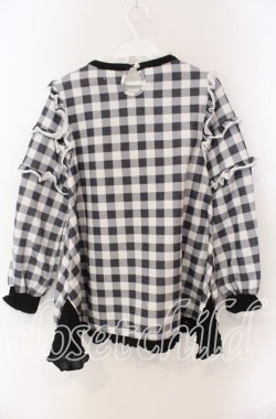 画像2: Swankiss / Loli Message Tunic F ふりむきチェック（クロ） O-25-08-30-097-CA-TO-OW-OS