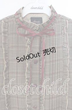 画像2: Swankiss / PI check frill ブラウス F ベージュ O-25-08-30-102-CA-OP-OW-OS