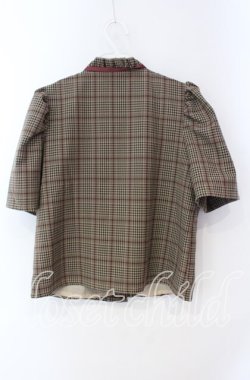 画像3: Swankiss / PI check frill ブラウス F ベージュ O-25-08-30-102-CA-OP-OW-OS