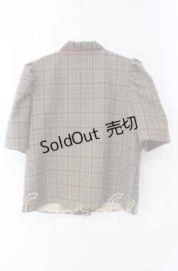 画像3: Swankiss / PI check frill ブラウス F ベージュ O-25-08-30-102-CA-OP-OW-OS