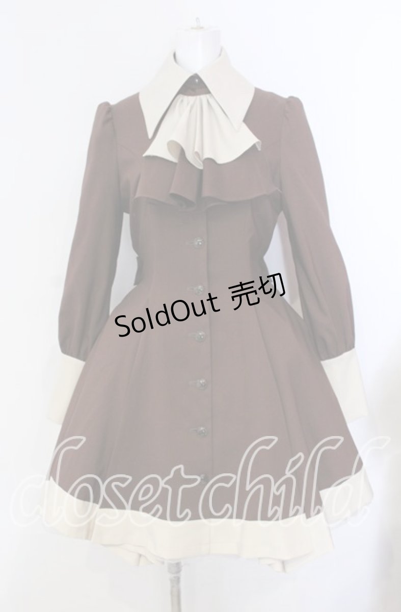 画像1: ATELIER BOZ / シャノイアワンピース  ブラウン×ベージュ O-25-08-30-009-EL-OP-OW-ZI (1)