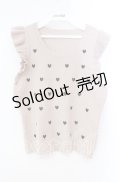 evelyn / ハートノースリーブニット  ピンク O-25-08-30-107-LO-TO-OW-ZT0924B