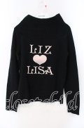 LIZ LISA / ロゴ刺繍タートルニット  クロ×ピンク O-25-08-30-109-LO-TO-OW-OS