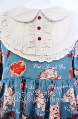 画像2: LOLITA / 猫柄ワンピース M ブルーグリーン O-25-08-30-010-LO-OP-OW-OS