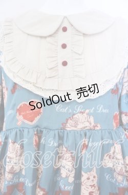 画像2: LOLITA / 猫柄ワンピース M ブルーグリーン O-25-08-30-010-LO-OP-OW-OS