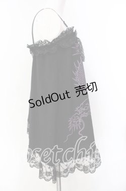 画像2: Qutie Frash / サテン切り替えキャミソール  ブラック×パープル O-25-08-30-014-QU-TO-OW-OS