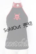 Qutie Frash / スカル刺繍ホルタートップス  ブラック×レッド O-25-08-30-016-QU-TO-OW-OS