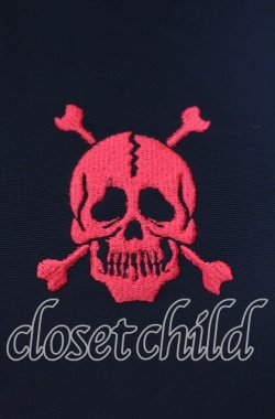 画像2: Qutie Frash / スカル刺繍ホルタートップス  ブラック×レッド O-25-08-30-016-QU-TO-OW-OS