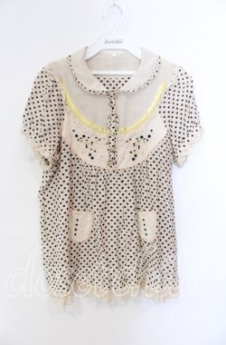 画像1: Franche Lippee / 刺繍入り水玉チュニック M アイボリー O-25-08-30-017-LO-TO-OW-OS