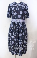 画像1: Jane Marple / Bonjour Millefleursのコレットドレス M ネイビー O-25-08-30-003-JM-OP-OW-ZT359 (1)