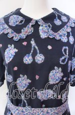 画像2: Jane Marple / Bonjour Millefleursのコレットドレス M ネイビー O-25-08-30-003-JM-OP-OW-ZT359 (2)