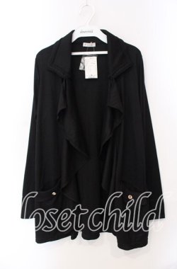 画像1: axes femme / 襟付ロングトッパージャケット M クロ O-25-08-30-025-AX-TO-OW-OS