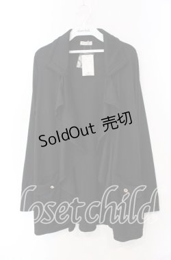 画像1: axes femme / 襟付ロングトッパージャケット M クロ O-25-08-30-025-AX-TO-OW-OS