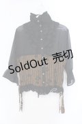 h.NAOTO / Alice Through the Looking Glassブラウス M ブラック×ブラウン O-25-08-30-029-HN-BL-OW-OS