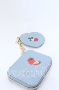 m petit by misako / AMハートミラー付ポーチ  サックス O-25-08-31-057-LO-ZA-OW-ZT487-F002