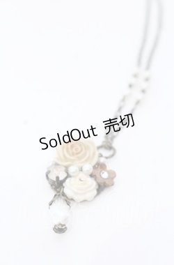 画像1: hanakabeads / ミルクティーコラージュのpetitネックレス  アイボリー O-25-08-31-069-LO-AC-OW-OS