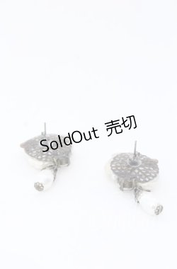 画像2: hanakabeads / ミルクティーコラージュのピアス  アイボリー O-25-08-31-070-LO-AC-OW-OS