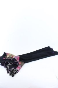 Qutie Frash / 和柄切替チャイナボタンアームカバー  ブラック O-25-08-31-074-QU-ZA-OW-ZT487-F002