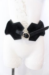axes femme / ファー使いバックルベルト  クロ O-25-08-31-009-AX-ZA-OW-ZT450