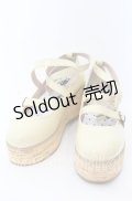 MODO / Sponge Cake Bubbles リボン木底シューズ【リボン欠品】 39 イエロー O-25-08-31-079-LO-ZA-OW-OS