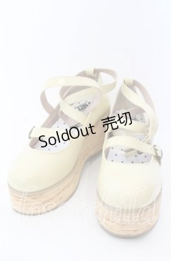 画像1: MODO / Sponge Cake Bubbles リボン木底シューズ【リボン欠品】 39 イエロー O-25-08-31-079-LO-ZA-OW-OS
