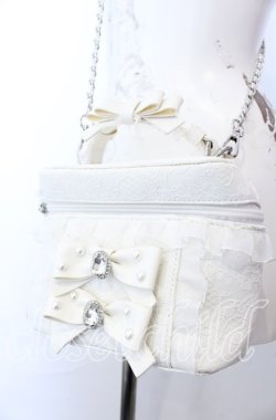 画像1: Ank Rouge / ノベルティ レースバニティBAG バッグ  シロ O-25-08-31-085-CA-BG-IG-OS