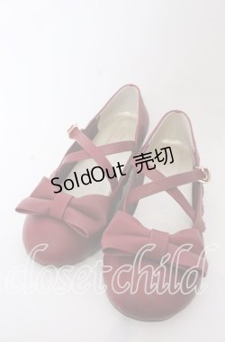 画像1: axes femme kawaii / クロスベルトリボンパンプス L ワイン O-25-08-31-095-AX-SH-OW-OS