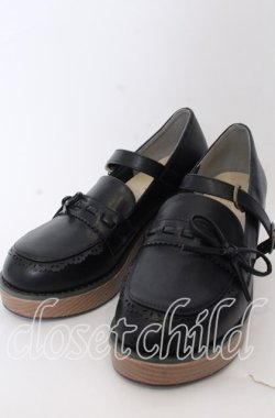 画像1: axes femme / はしごレースアップローファー L クロ O-25-08-31-097-AX-SH-IG-OS