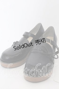 画像1: axes femme / はしごレースアップローファー L クロ O-25-08-31-097-AX-SH-IG-OS
