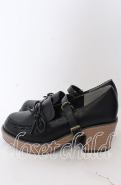 画像2: axes femme / はしごレースアップローファー L クロ O-25-08-31-097-AX-SH-IG-OS