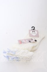 Lovely Tency / ECMAHSレーシーリボン 23-25ｃｍ シロ×サックス O-25-08-31-099-LO-ZA-OW-ZT487-F003