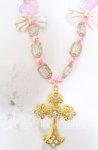 画像1: Estrellas / クロスビーズネックレス  ピンク O-25-08-31-020-EL-AC-OW-ZT394-F003 (1)