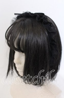 画像1: LOLITAその他 / レースリボンカチューシャ  クロ O-25-08-31-040-LO-AC-OW-OS