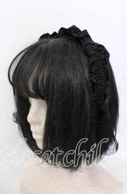 画像1: LOLITAその他 / ギャザーリボンカチューシャ  クロ O-25-08-31-041-LO-AC-OW-OS