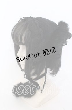 画像1: Coenobita / 膨れレースとエコファーのバブーシュカ  クロ O-25-08-31-044-LO-AC-OW-ZT486-F004