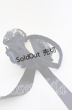 画像2: metamorphose / レースフリルカチューシャ  ネイビー O-25-08-31-046-ME-AC-OW-OS