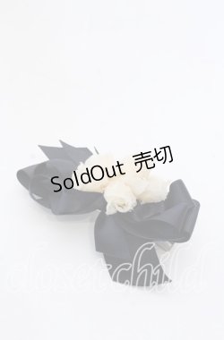画像1: axes femme / お花＆リボンヘアクリップ  ネイビー×キナリ O-25-08-31-054-AX-AC-OW-OS