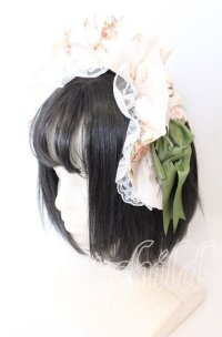 制作日和 / ボンネ風カチューシャ  アイボリー×グリーン系 O-25-09-01-027-LO-AC-OW-OS