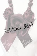 【SALE】INGEBORG / カメリア＆ローズリボンネックレス  ワイン O-25-09-01-033-LO-AC-OW-ZT485-F003