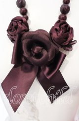 INGEBORG / カメリア＆ローズリボンネックレス  ワイン O-25-09-01-033-LO-AC-OW-ZT485-F003