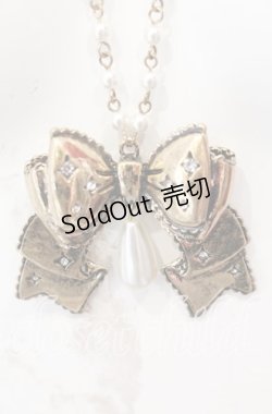 画像1: axes femme kawaii / リボンネックレス  ゴールド O-25-09-01-036-AX-AC-IG-OS