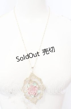 画像2: AngelicareBliranteVestitura / ローズフレームネックレス  ゴールド×ピンク O-25-09-01-038-LO-AC-OW-OS
