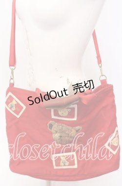 画像1: PINK HOUSE / リボンくまさん刺繍ハンドバッグ  アカ O-25-09-03-024-LO-BG-IG-ZT0916A