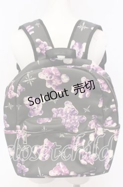 画像1: TRAVAS TOKYO / 総柄プリントバックパック  ブラックｘパープル O-25-09-03-026-PU-BG-YM-ZT0916A